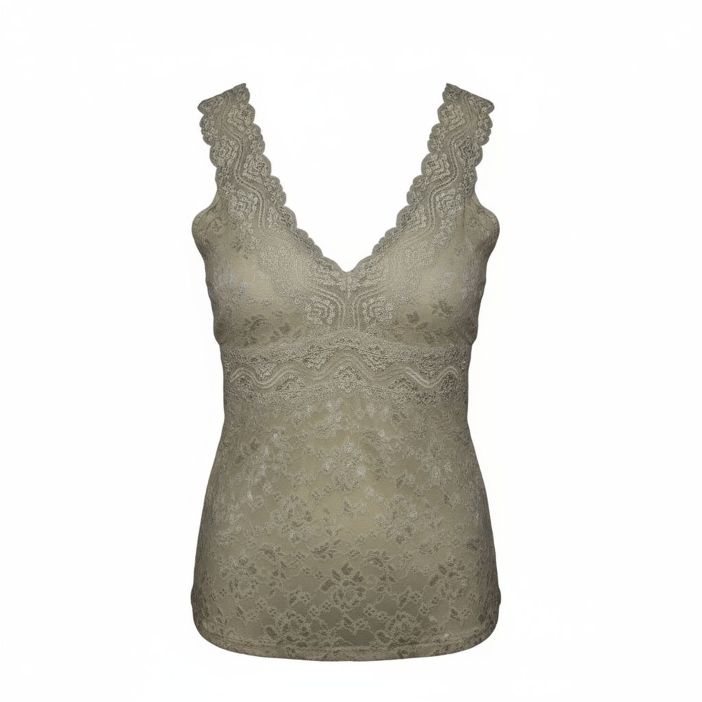 Moda International Elegant Lace Chemise in Beige